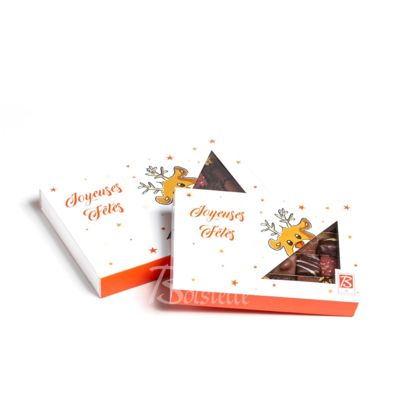 Coffret chocolats décor de Noël